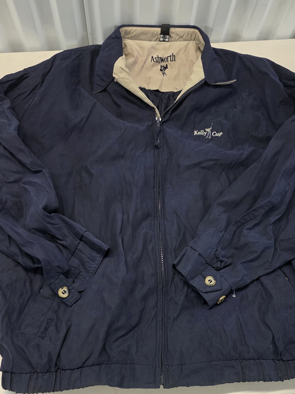Ashworth Full Zip Kelly Cup Golf Jacket Blue Men's Size XL